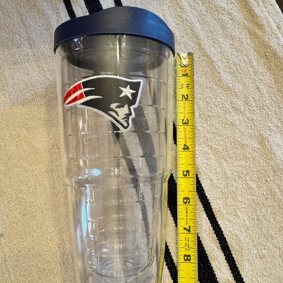 New England Patriots Tervis Tumbler With Lid 24 Oz Clear Dishwasher Safe - Picture 5 of 5